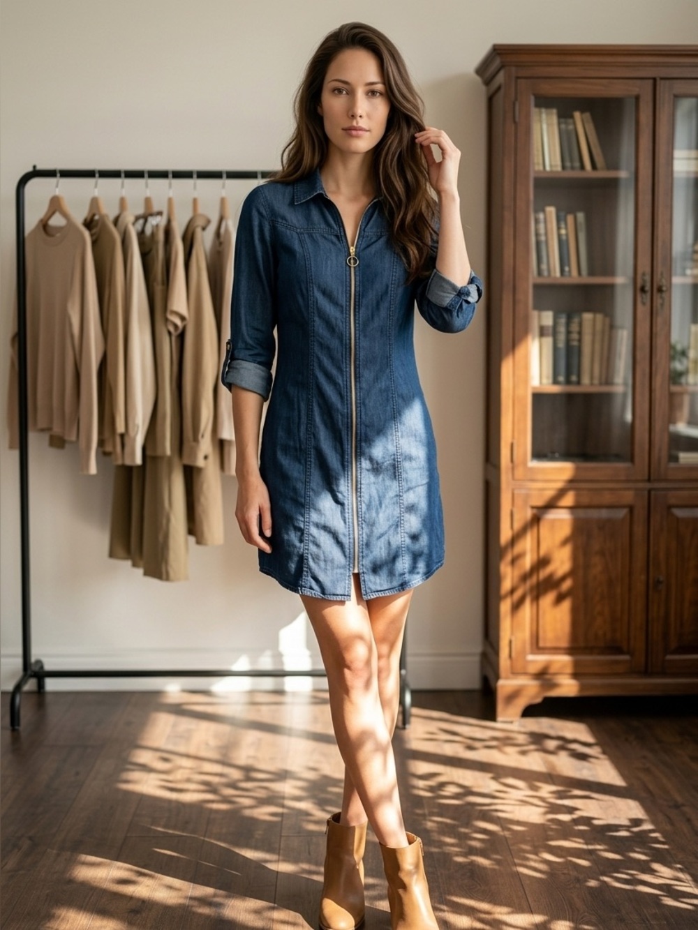 Guess Blue Jean Shirt Dress Size S